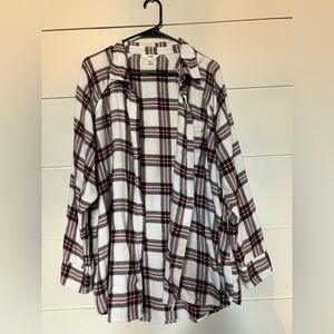 Terra & Sky  women’s plaid button up 2X